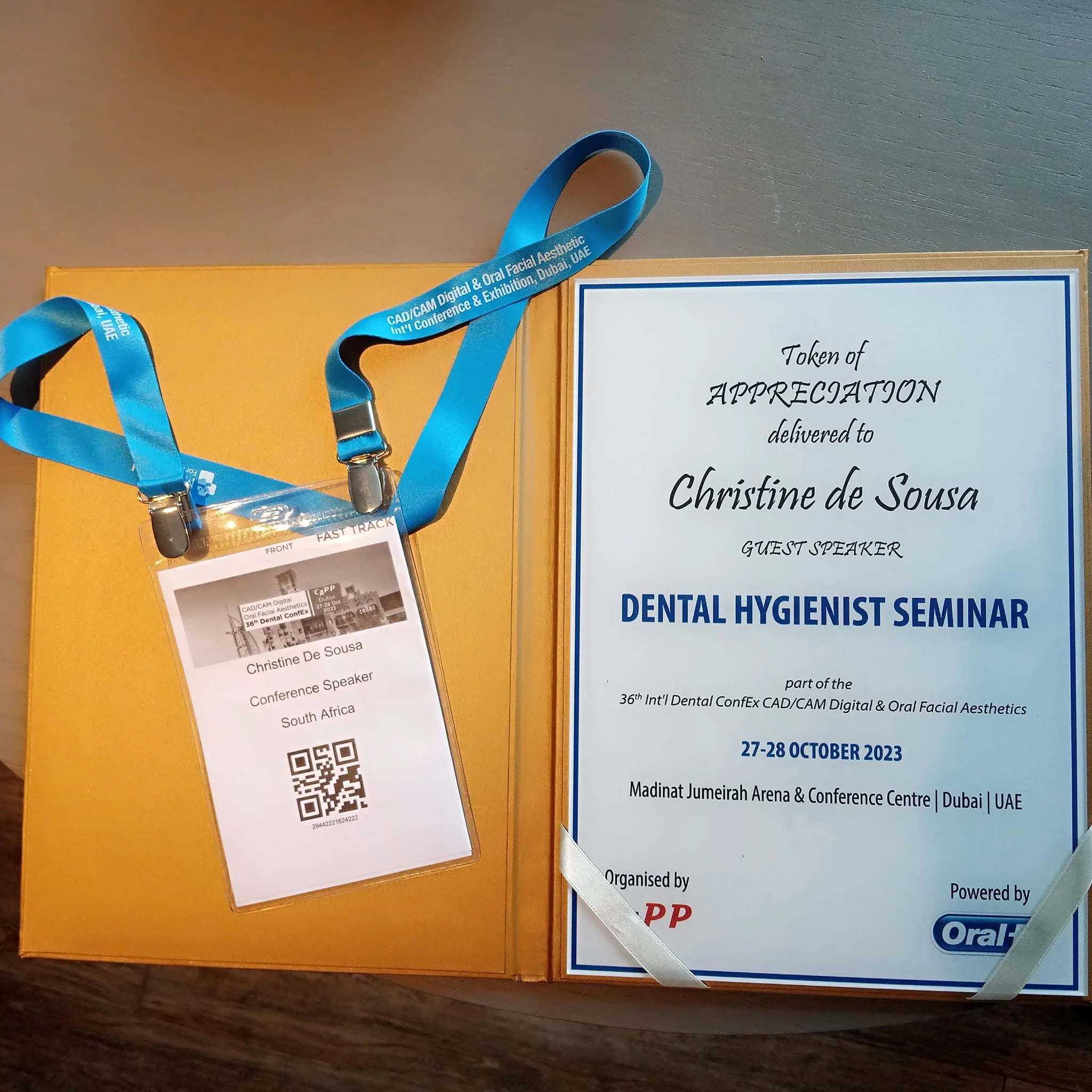 Christine de Sousa keynote at Dental ConfEx Dubai